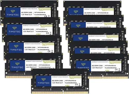 Vista 19 de Timetec Premium 8GB DDR4 2400MHz (DDR4-2400) PC4-19200 (PC4-2400T) sin ECC sin búfer 1.2V CL17 1Rx8 de rango único 260 pines SODIMM, módulo
