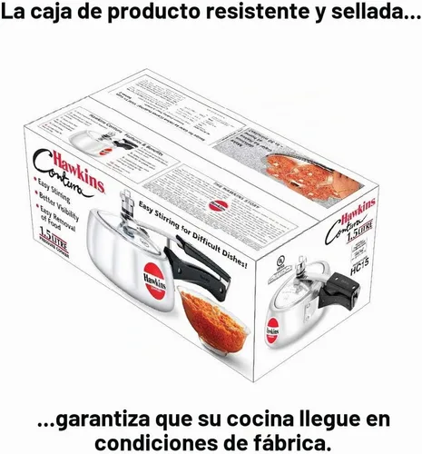 Vista 4 de Hawkins HC15 Contura - Olla a presión de 1,5 litros, pequeña, aluminio, color plateado