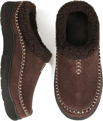 Vista 10 de Zigzagger - Pantuflas tipo mocasín para hombre, para interiores y exteriores, pantuflas cálidas, cómodas, mullidas y anchas