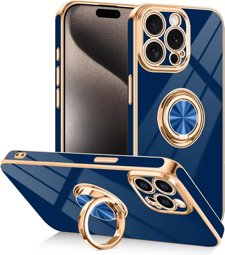 Vista 18 de Funda diseñada para iPhone 17 Pro Max con soporte de anillo, color azul
