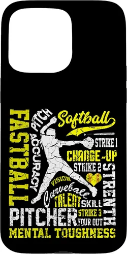 Vista 31 de Distressed Look Softball Pitcher Best Traits for Teen Girls Case for iPhone 17
