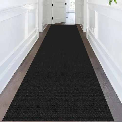 Vista 25 de KOZYFLY - Tapetes de pasillo, lavables, con respaldo de goma antideslizante, tapete de algodón para interiores, entrada, puerta trasera, habitación
