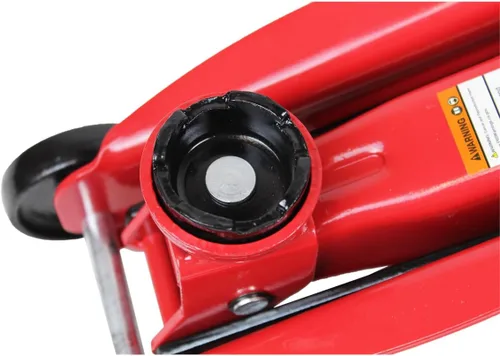 Vista 3 de K Tool International Gato de servicio hidráulico 63103A, rango de elevación de 5-1/8 a 13 pulgadas, acero resistente, ruedas giratorias, protección
