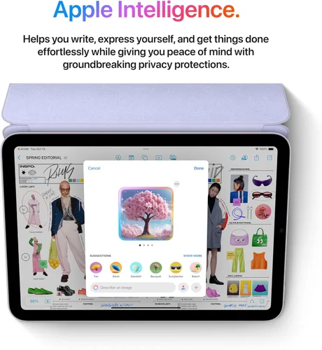 Vista 3 de Apple iPad mini (A17 Pro): Apple Intelligence, pantalla Liquid Retina de 8.3 pulgadas, 128 GB, Wi-Fi 6E, cámara frontal de 12 MP/cámara trasera