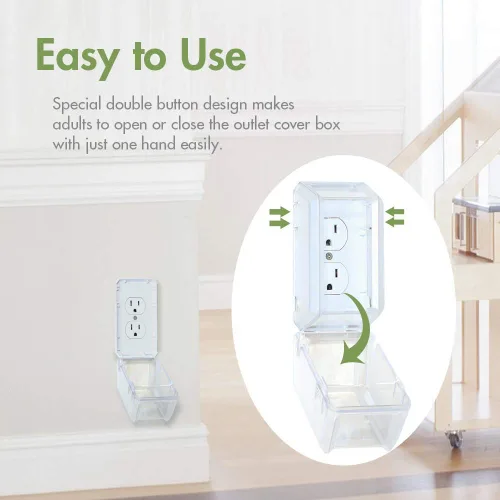 Vista 5 de EUDEMON Caja Protectora de Enchufes Eléctricos de Seguridad para Bebés a Prueba de Niños Cubierta de Enchufe Grande para Protección Infantil