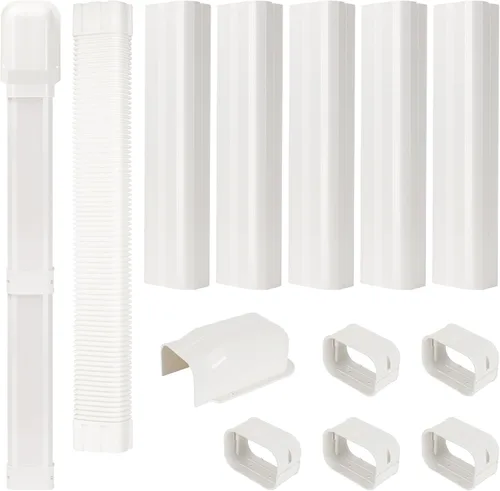 Vista 11 de BEWAVE Kit de cubierta de mini línea dividida de 3 pulgadas y 10 pies, kit de cubierta decorativa de tubería de PVC para mini aire acondicionado