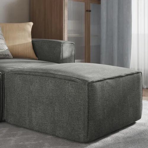 Vista 12 de Flash Furniture Bridgetown - Módulo otomano de tela para sofá seccional, sofá modular personalizable, otomano, color crema
