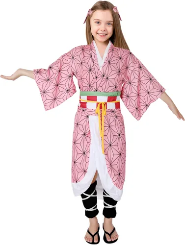 Vista 3 de Tanjirou Cosplay Costume Japanese Anime Kimono Outfit Halloween