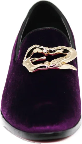Vista 3 de Enzo Romeo Plum05 - Mocasines de vestir elásticos para hombre, con hebilla, zapatos de moda