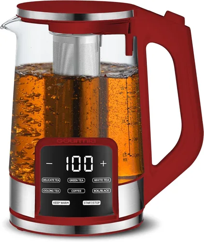 Vista 15 de Gourmia Hervidor eléctrico programable de vidrio – 1.7L Control de temperatura para té y café con pantalla táctil digital, 6 ajustes