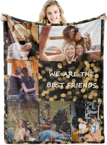 Vista 9 de Youltar Regalos personalizados para el día de la madre para mamá, manta de fotos personalizada de hija e hijo, 6 collages de fotos de 30 x 40