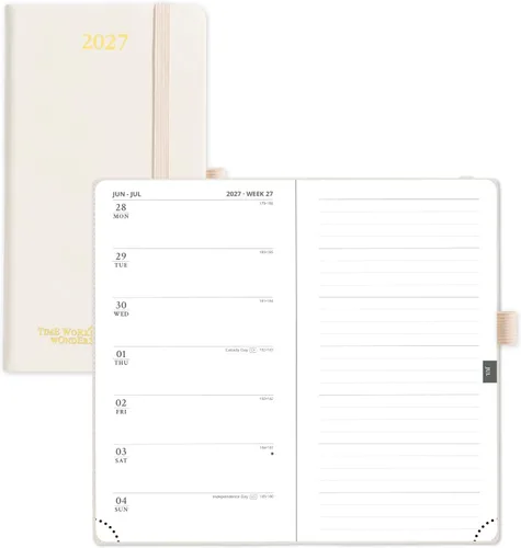 Vista 23 de POPRUN Agenda semanal y mensual 2027, libro de citas grande de 8.5 x 10.5 Verde oliva