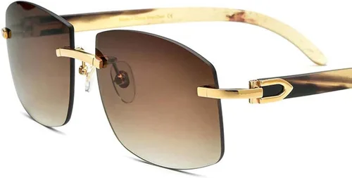 Vista 3 de Gafas de sol de lujo de gama alta con patas de cuerno, unisex, gafas de pesca (color C, tamaño mediano)