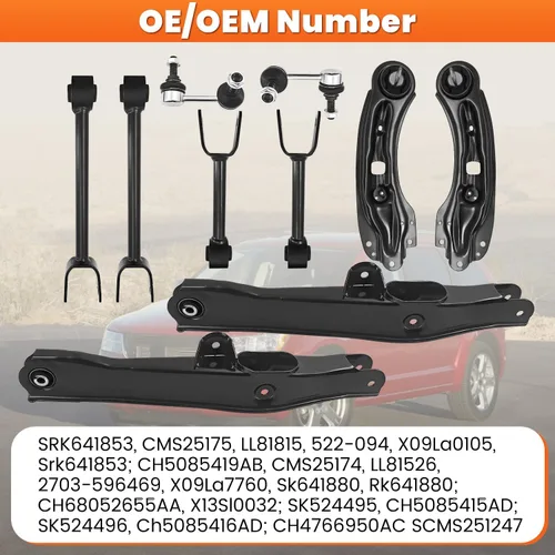 Vista 2 de Brazo de control superior e inferior trasero y barra estabilizadora compatible con Dodge Journey 2009-2010 CMS251247 LL81526