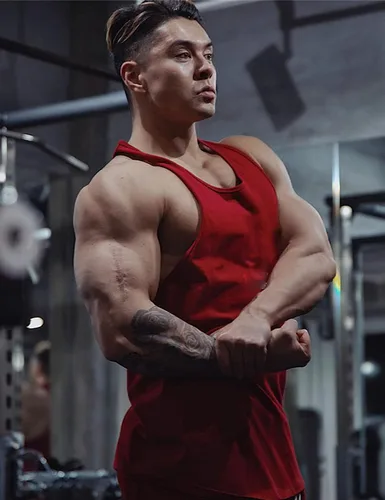 Vista 4 de Babioboa Camisetas sin mangas para hombre, paquete de 3 camisetas sin mangas para entrenamiento de gimnasio, espalda en Y, culturismo