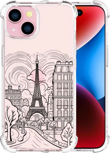 Vista 65 de Compatible con iPhone 14, funda transparente y bonita para mujeres y niñas, diseño floral, diseño floral femenino, funda para teléfono 14