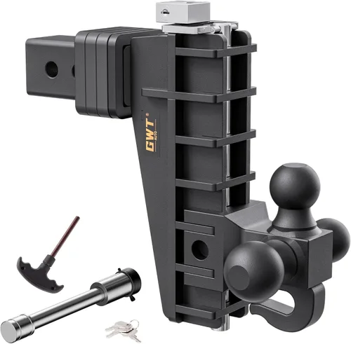 Vista 16 de GWTAUTO Enganche de remolque ajustable con gancho, enganche de caída de triple bola (1-7/8 x 2 x 2-5/16 pulgadas), se adapta a receptor de 2