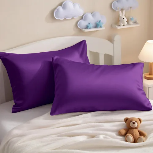 Vista 9 de NTBAY Juego de 2 fundas de almohada de algodón egipcio para niños pequeños, fundas de almohada de viaje de algodón de 500 hilos de 13 x 18 pulgadas
