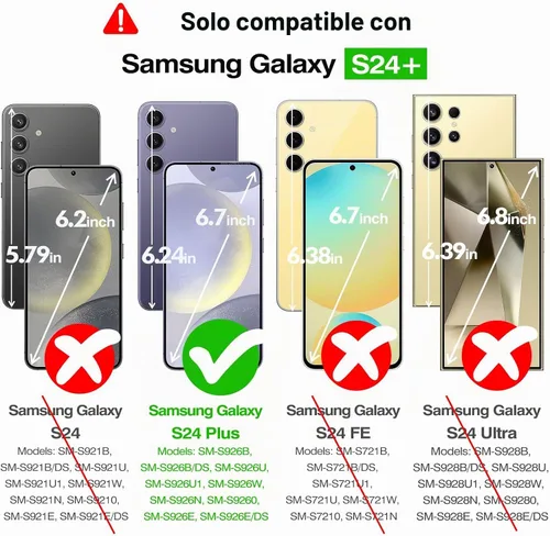 Vista 2 de Rayboen Funda para Samsung Galaxy S24 Plus, funda S25 Plus, Sensación de Piel Esmerilada Translúcida Parte Trasera de PC Duro Borde de Silicona