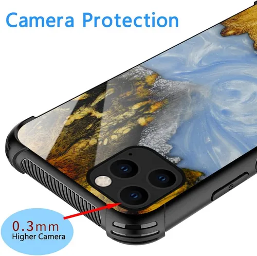 Vista 2 de Funda compatible con iPhone 13, fundas para mujeres y niñas, diseño de lujo, diseño de mármol natural de madera 004