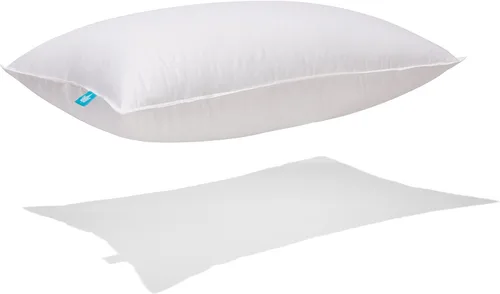 Vista 3 de Canadian Down & Feather Co. - 1 paquete de almohada de plumón de ganso blanco de soporte medio, tamaño estándar, carcasa de 260 hilos, 100% algodón