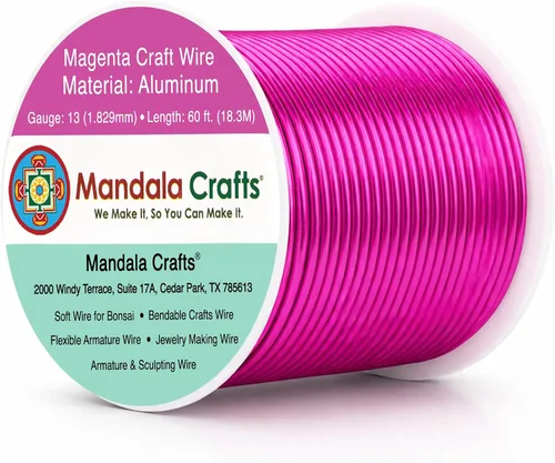 Vista 86 de Mandala Crafts - Alambre de aluminio anodizado de calibre 22 para hacer joyas - 137.2 m de alambre flexible surtido y coloreado - Doble para bonsái