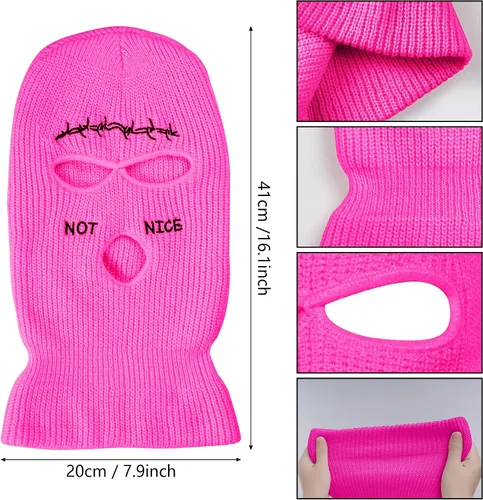 Vista 2 de choyaxo 3 Hole Ski Mask Full Face Cover Knitted Balaclava for Men Women Winter Outdoor Sports