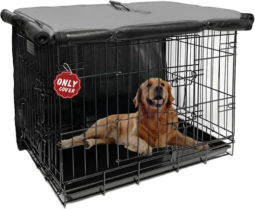 Vista 8 de Funda para perrera de 30 pulgadas, fundas pequeñas para jaulas de perro con 1, 2, 3 puertas, tela Oxford 600D impermeable para interiores