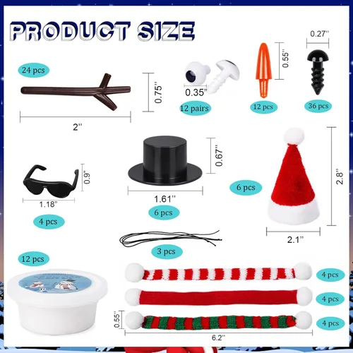 Vista 3 de BANBBUR Paquete de 12 rellenos de calcetines de Navidad para niños, manualidades de Navidad para niños, arcilla de modelado, kit de manualidades