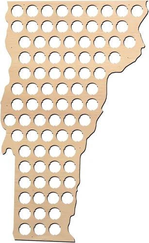 Vista 6 de Mapa con tapas de cerveza, 50 estados, Madera