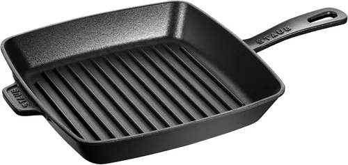 Vista 14 de Staub Sartén cuadrada de hierro fundido de 12 pulgadas, cereza, fabricada en Francia