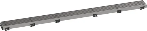 Vista 14 de hansgrohe RainDrain Match Boardwalk - Drenaje de ducha lineal para 27 5/8 pulgadas, con marco de altura ajustable en acero inoxidable cepillado