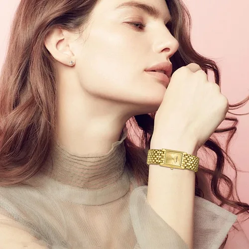 Vista 9 de GOLDEN HOUR Reloj de oro con pulsera rectangular vintage para mujer