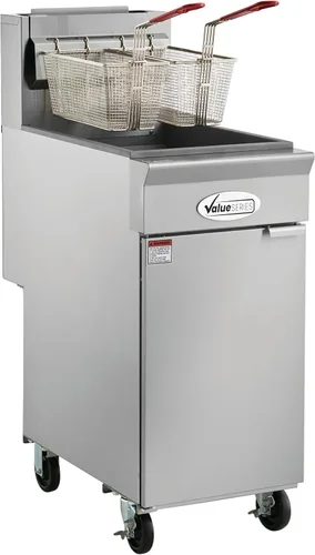 Vista 11 de Freidora de piso comercial eléctrica Value Series, freidora de acero inoxidable de 18 kg para restaurantes, 1 fase, 208V