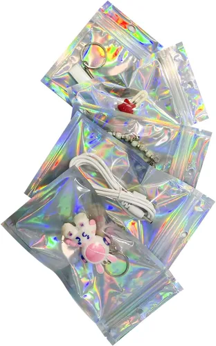 Vista 18 de 100 bolsas pequeñas de sampale (3.1 x 5.5 pulgadas), bolsas resellables a prueba de olores con ventana transparente, bolsa de recuerdo de fiesta