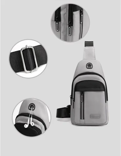 Vista 5 de ZLXDP - Bolsa de pecho multifuncional para hombre, bolsa de hombro cruzada para hombre, bolsa de pecho para escuela, verano, bolsa de mensajeros