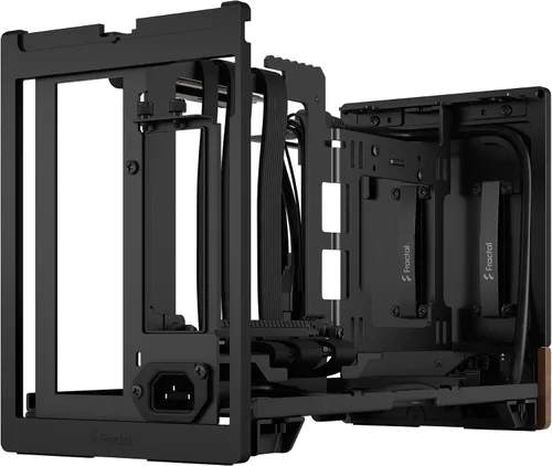 Vista 14 de Fractal Design Terra Graphite - Panel frontal de madera de nogal - Factor de forma pequeño - Carcasa para juegos Mini ITX - Cable elevador PCIe 4.0
