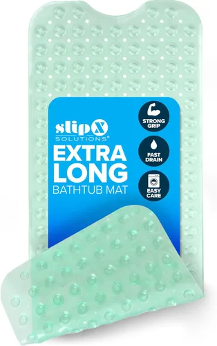 Vista 10 de SlipX Solutions - Alfombrilla extra larga y de agarre fuerte para bañera y ducha, para ancianos y niños, de 39 x 16 pulgadas, antideslizante