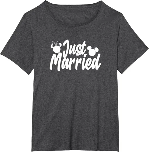 Vista 4 de Disney Mickey & Friends Mickey & Minnie Just Married Lyrics Camiseta Negro