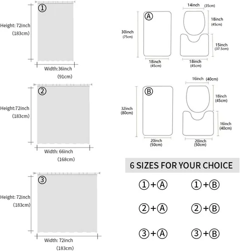 Vista 7 de Juego de 4 cortinas de ducha de lujo de San Valentín para baño, decoración de amor de gnomo rojo, duradero, impermeable, con tapete de baño