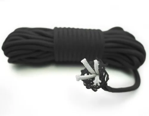 Vista 2 de Cuerda multiuso de 9 mm (3/8 pulgadas) de nylon trenzado, 50 pies. Negro