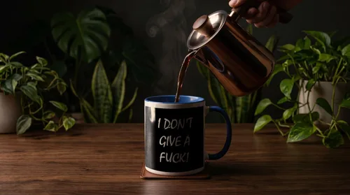 Vista 4 de 3dRose I Don'T Give A Fuck - Taza de 11 onzas, color azul