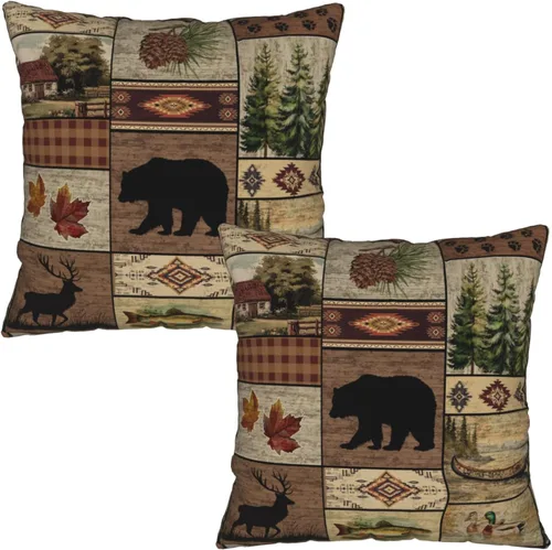 Vista 61 de Fundas de almohada marrón leopardo - 2 piezas Funda de almohada de guepardo 18x18 pulgadas Fundas de almohada de algodón con estampado de animales