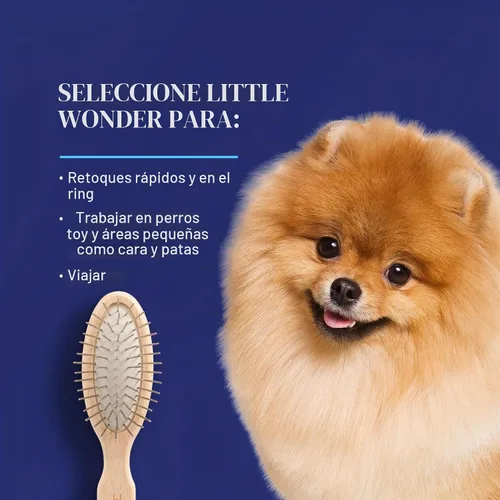 Vista 5 de Cepillo para perros Chris Christensen, 14.6 cm x 3.2 cm Little Wonder Pin Brush (20mm), Serie Original, Asea como un profesional, pines de acero