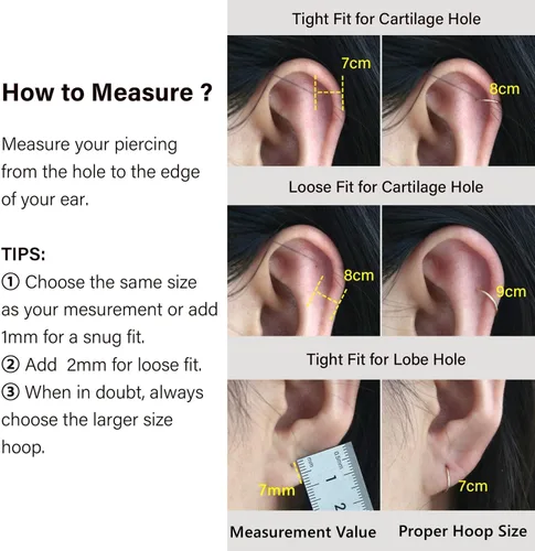 Vista 8 de Small Thin Hoop Earrings for Women,Tiny Huggie Hoop Rings for Cartilage,Helix,Targus,Conch,Nose,22g/24g/20g,14K Gold Filled/Sterling Silver/Rose