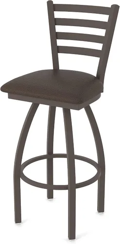 Vista 27 de 410 Jackie Taburete de bar giratorio de 36 pulgadas con acabado bronce y asiento de vinilo negro