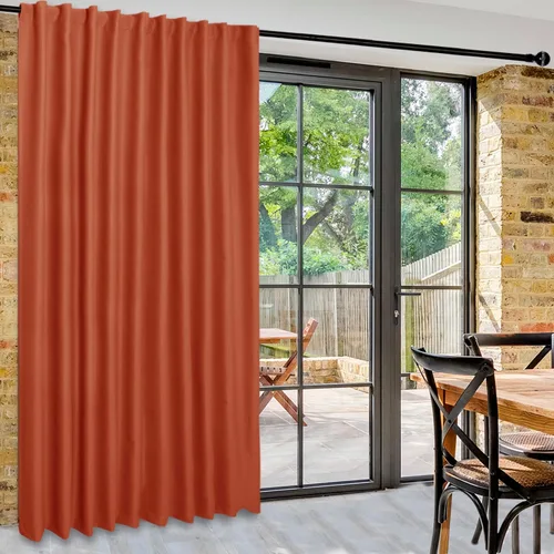 Vista 65 de DWCN Cortina opaca divisora de privacidad para puerta corrediza de patio, cortinas térmicas extra anchas con pestaña trasera y bolsillo para barra
