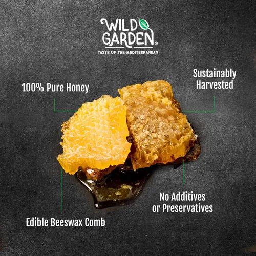 Vista 3 de Wild Garden - Panal de miel gourmet virgen 100 % puro, 100 % natural, sin aditivos ni conservadores, fresco de la granja! 7.05 oz, paquete de 1