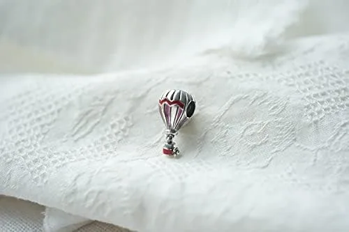 Vista 2 de Pandora 925 Sterling Silver Pendant Diy New Sterling Silver Red Hot Air Balloon Beads fit Original Pandora Charms Bracelets Women Jewelry Mmingyu
