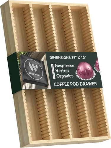 Vista 10 de Organizador de cajones de bambú para cápsulas de café Nespresso